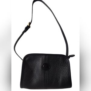 Dooney & Bourke Vintage Black All Weather Leather Mini Crossbody Bag EUC